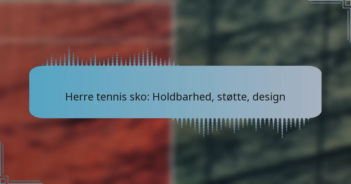 Herre tennis sko: Holdbarhed, støtte, design