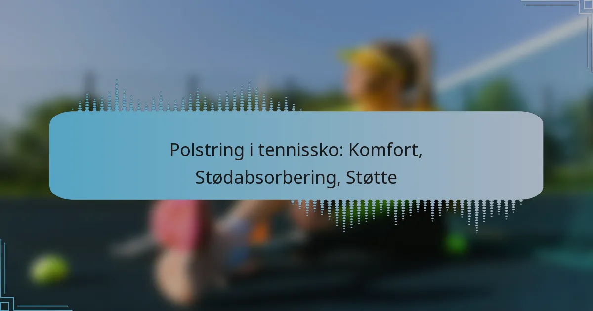 Polstring i tennissko: Komfort, Stødabsorbering, Støtte