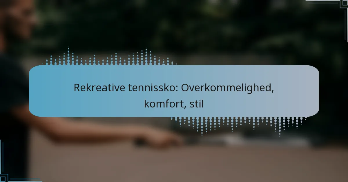 Rekreative tennissko: Overkommelighed, komfort, stil