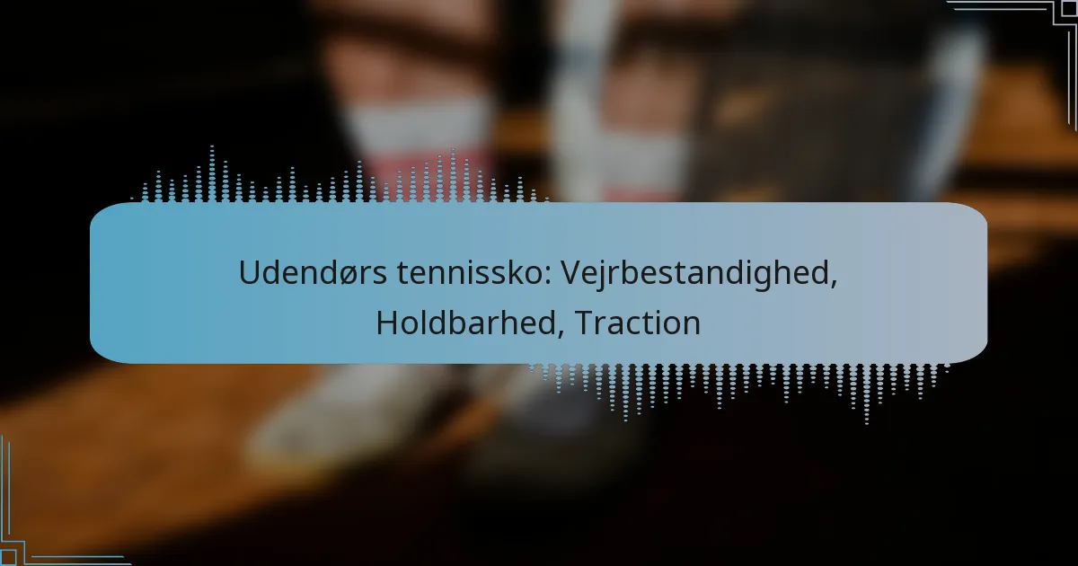 Udendørs tennissko: Vejrbestandighed, Holdbarhed, Traction