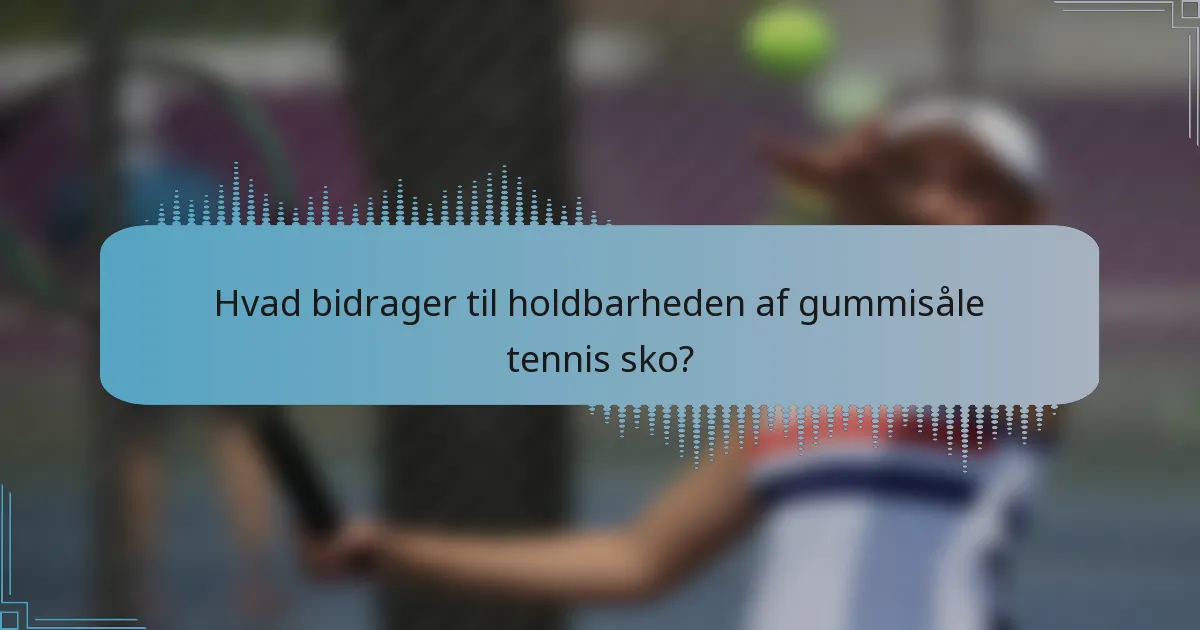 Hvad bidrager til holdbarheden af gummisåle tennis sko?