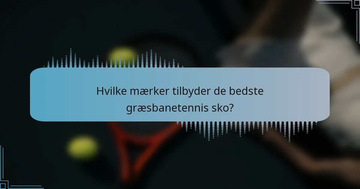 Hvilke mærker tilbyder de bedste græsbanetennis sko?