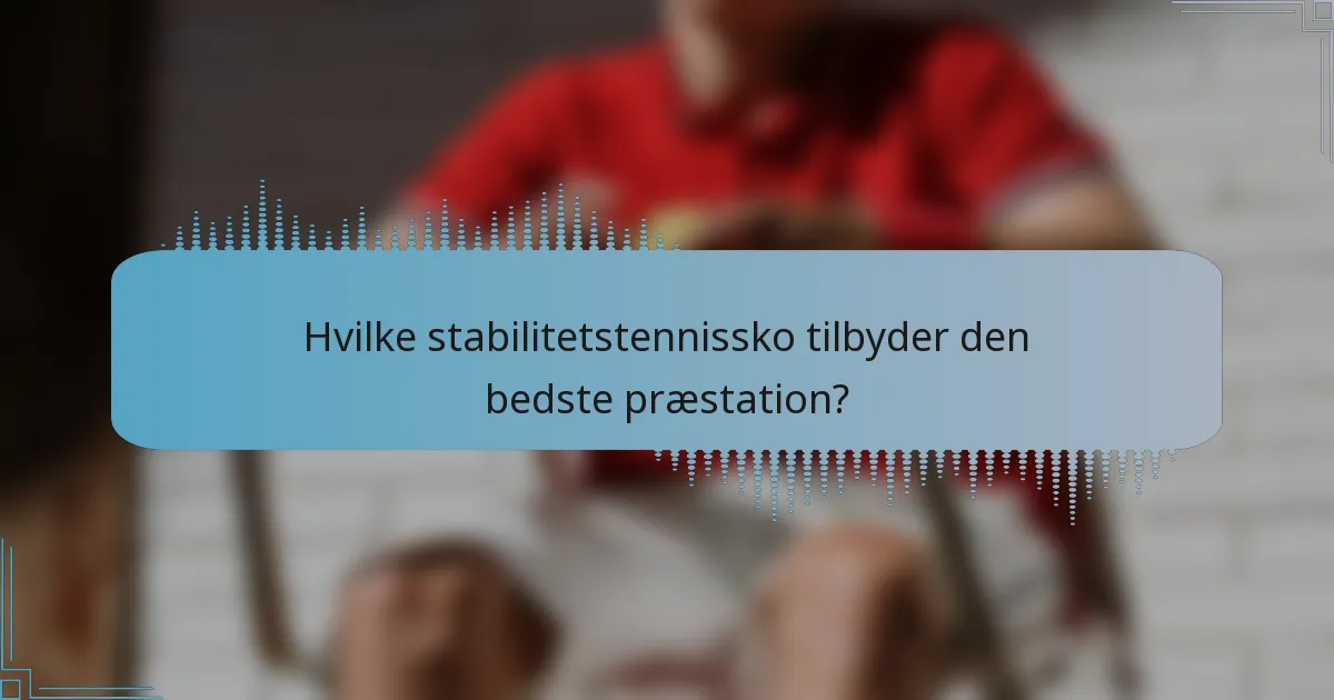 Hvilke stabilitetstennissko tilbyder den bedste præstation?