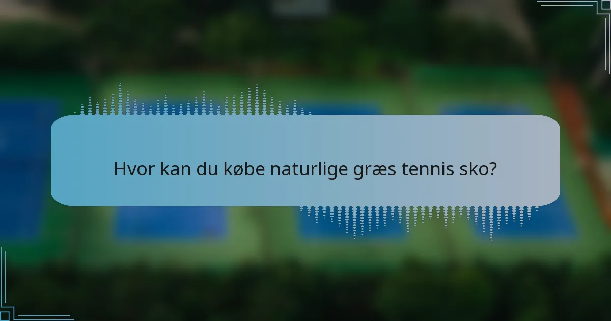 Hvor kan du købe naturlige græs tennis sko?