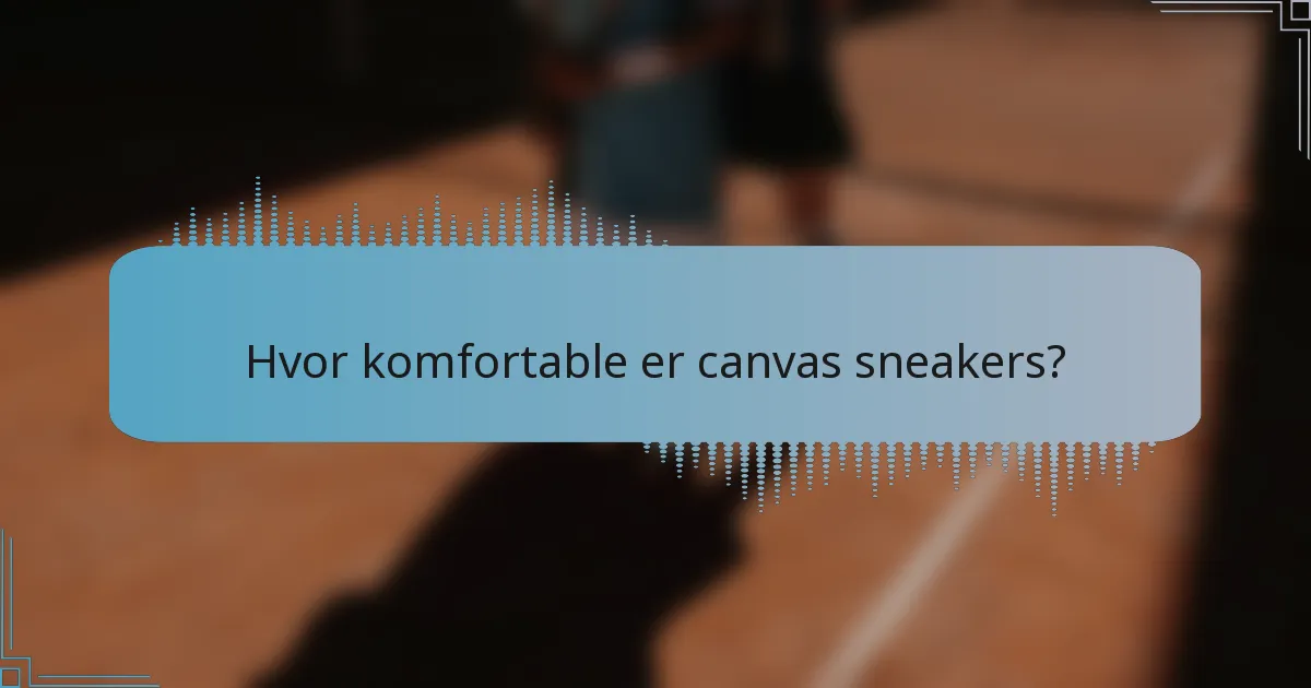 Hvor komfortable er canvas sneakers?
