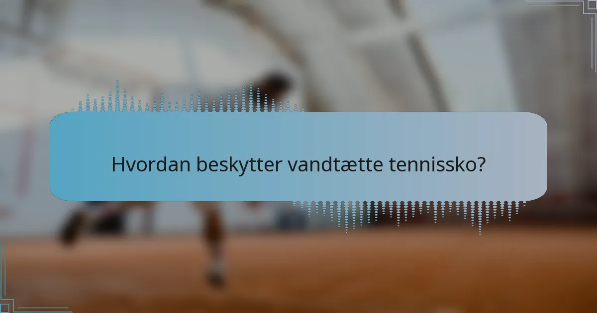 Hvordan beskytter vandtætte tennissko?