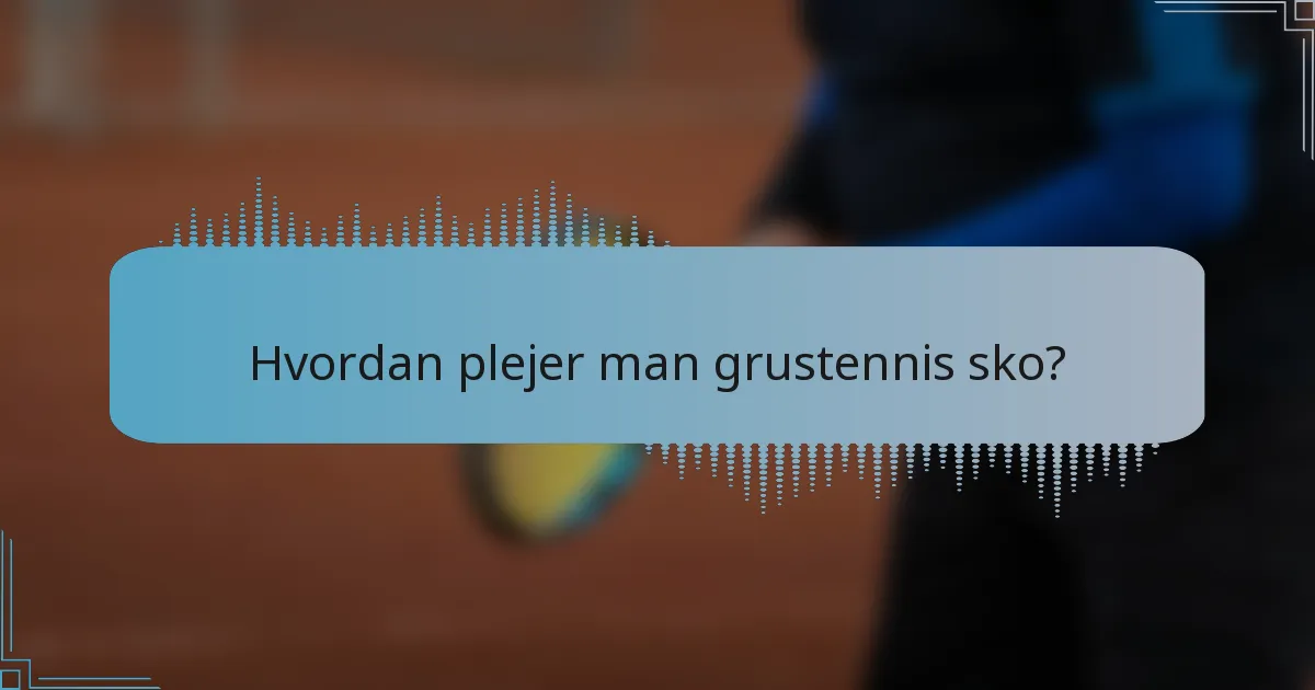 Hvordan plejer man grustennis sko?